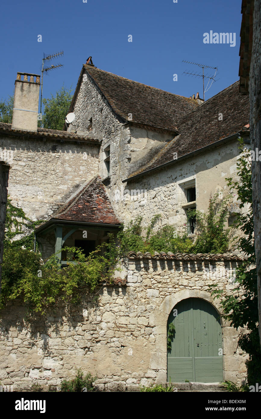 Bastide medievale di Issigeac, Perigord Pourpre Foto Stock