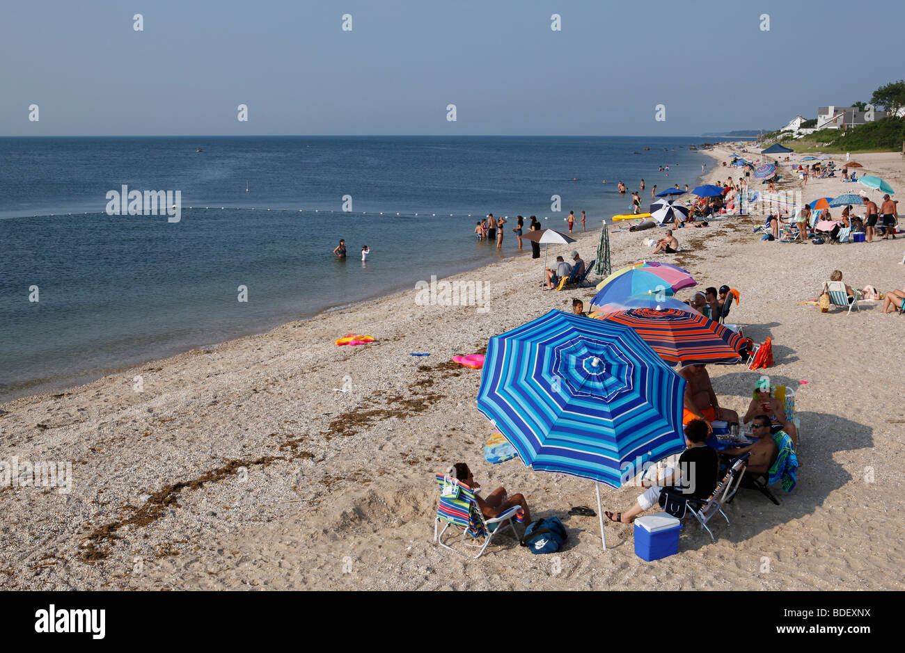 Sulla spiaggia di Long Island Sound, Greenport, New York Foto Stock