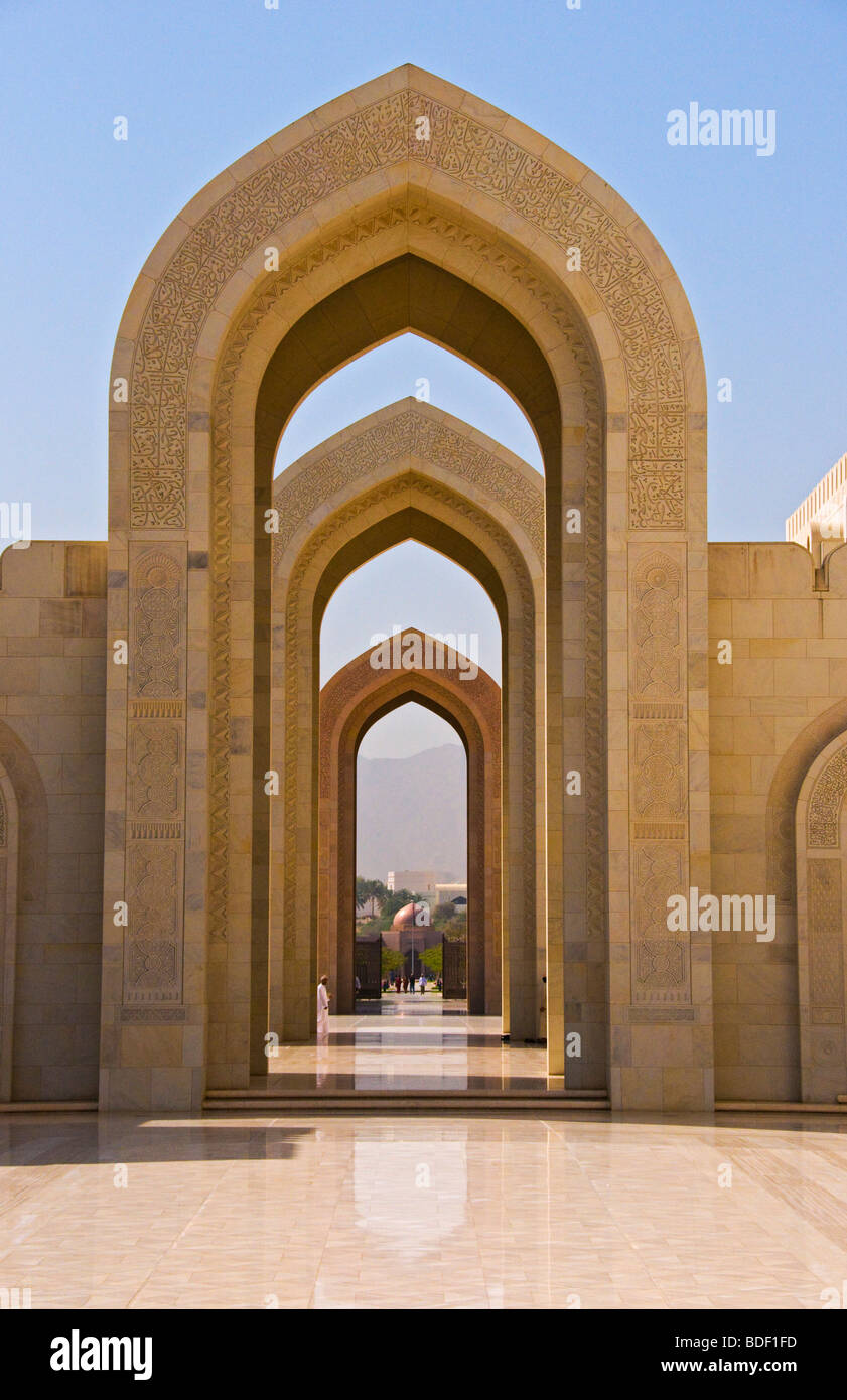 Sultan Qaboos grande moschea Muscat Oman Foto Stock