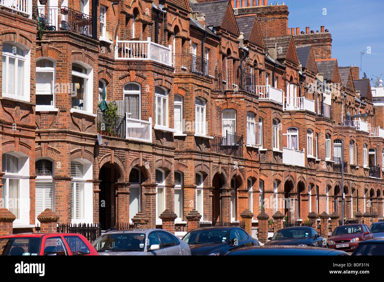 Case in Barons Court, W14, London, Regno Unito Foto Stock
