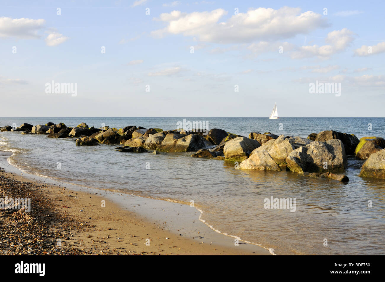 Norfolk costa a Caister-on-Sea, Regno Unito. Foto Stock