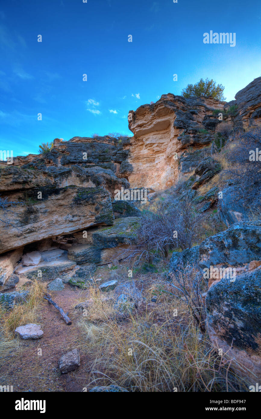 Le formazioni rocciose in Arizona high desert Foto Stock