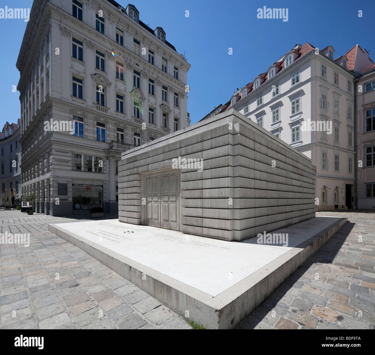 Judenplatz Memoriale dell Olocausto, Vienna, Austria Foto Stock