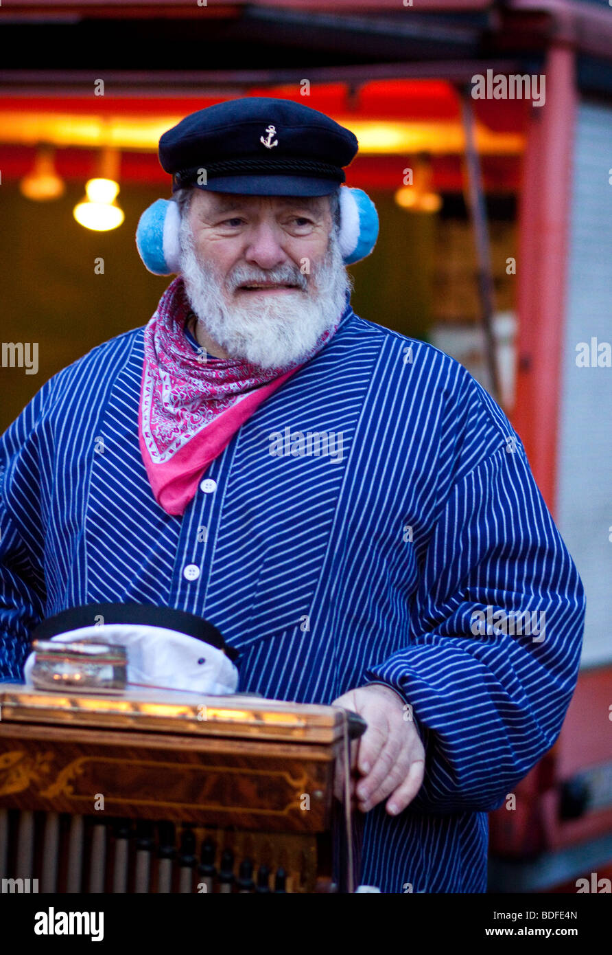 Organetto player in Amburgo Foto Stock