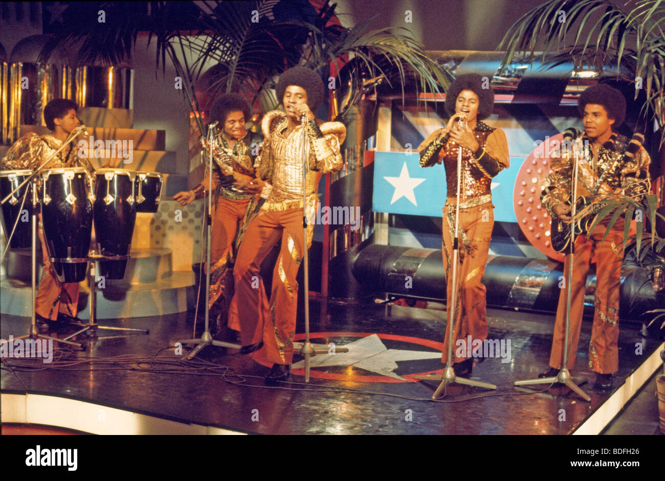 JACKSONS (aka Jackson cinque) circa 1970 con Michael Jackson center Foto Stock