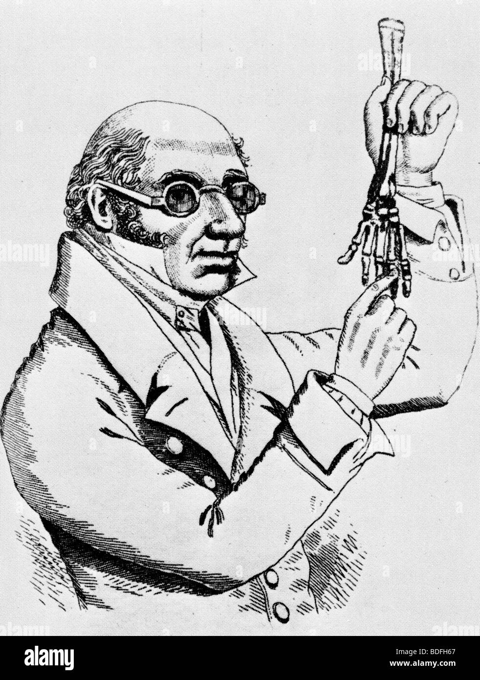 Il dottor Robert Knox - (1791-1862) come custode del Museo di Anatomia di Edimburgo che ha lavorato con Burke e lepre Foto Stock