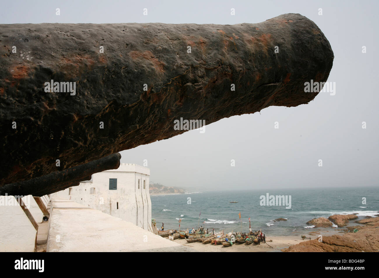 Cape Coast Castle. Uno dei la più grande azienda di slave fortezze esportazione di schiavi catturati in America. Cape Coast. Il Ghana. Africa occidentale. Foto Stock