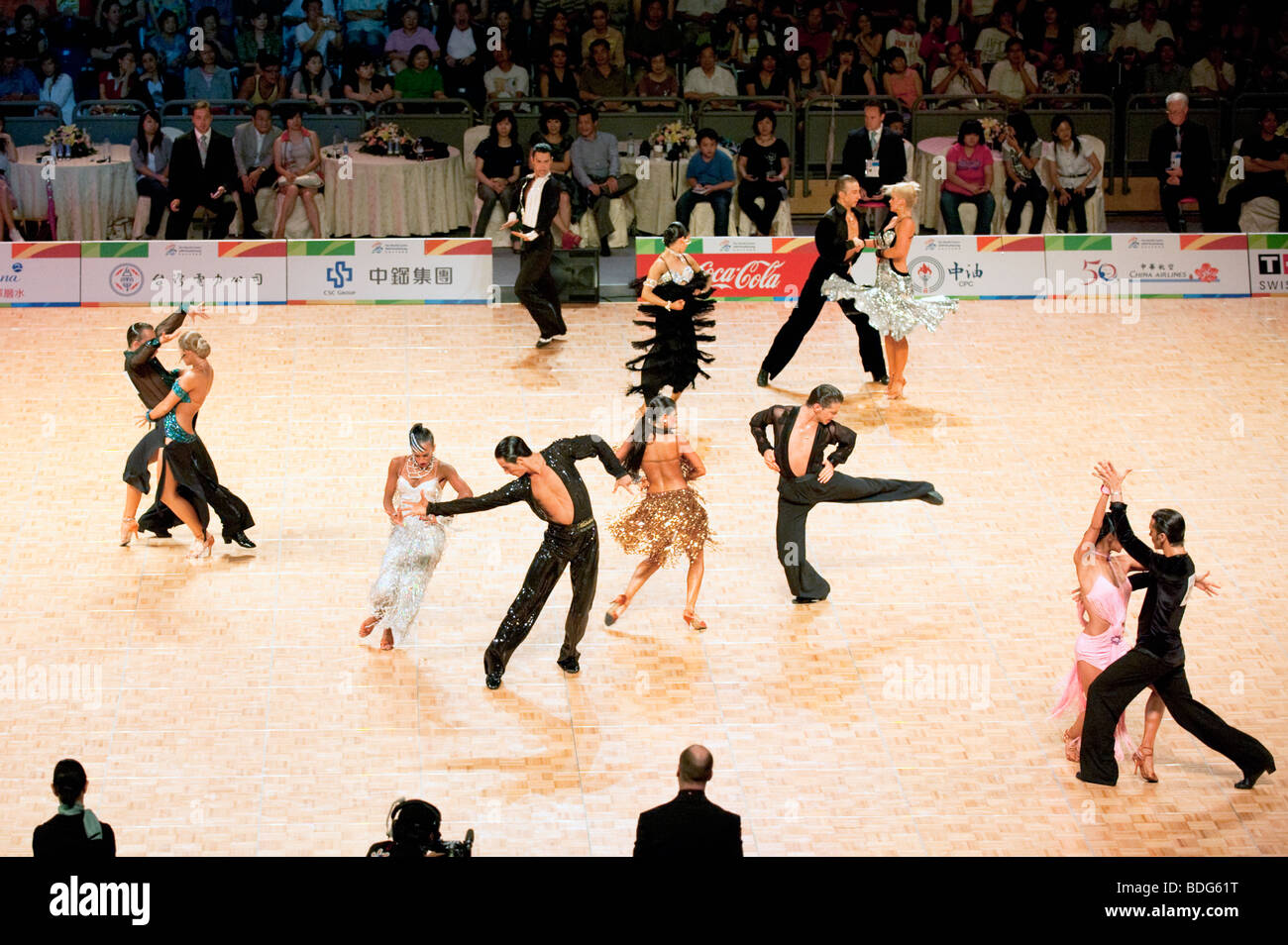 Danza Sportiva latino concorso di ballo, giochi del mondo, Kaohsiung, Taiwan, luglio 25, 2009 Foto Stock