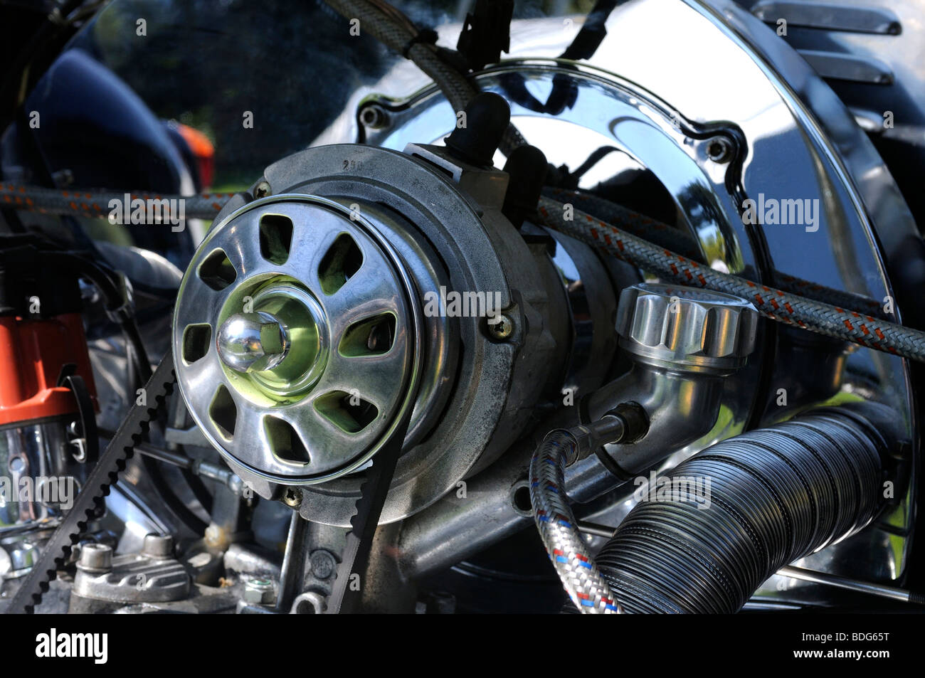 Dettaglio di un VW Beetle flat twin motore, Germania Foto Stock