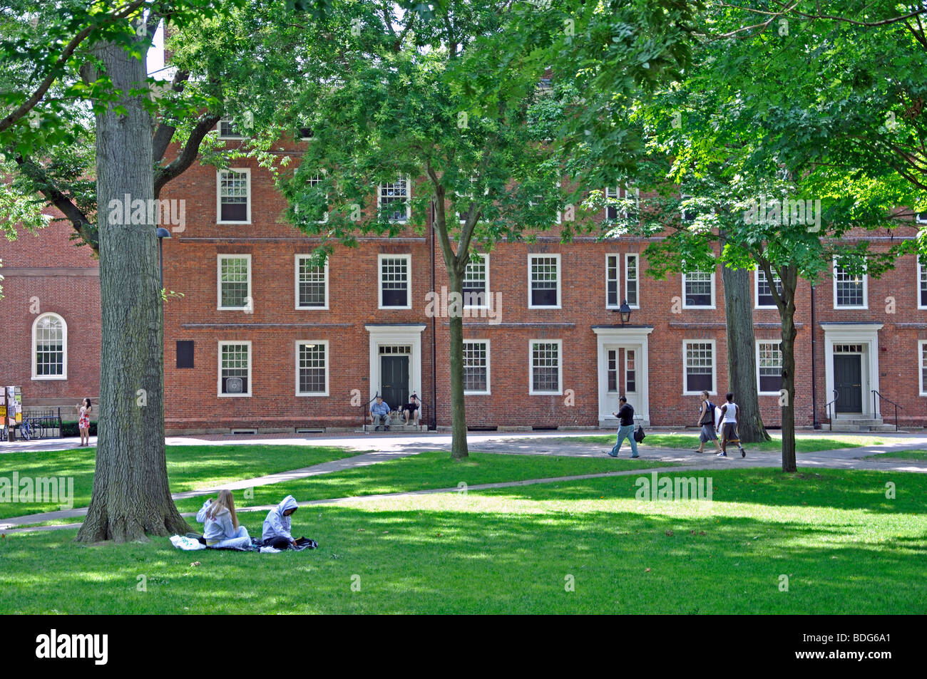 La Harvard University campus di Cambridge, in Massachusetts Foto Stock