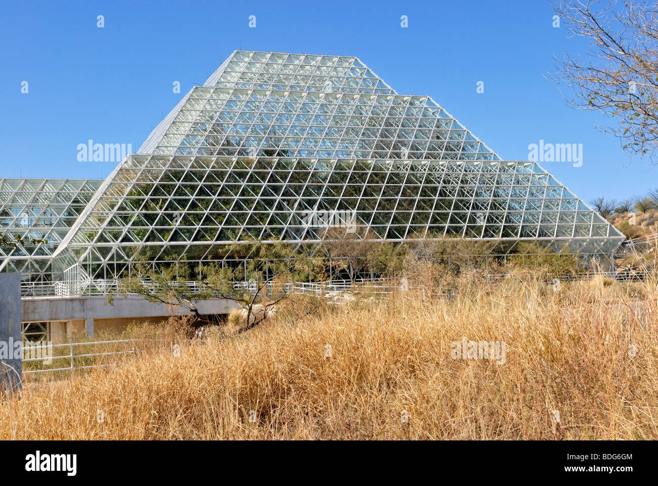 Biosfera 2, scienza e centro di ricerca, vista parziale, Tucson, Arizona, Stati Uniti d'America Foto Stock