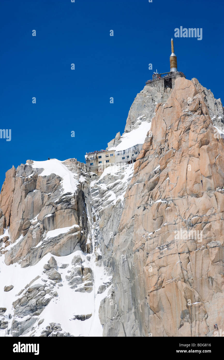 Vertice dell'Aiguille du Midi, Chamonix Mont Blanc Massif, alpi, Francia, Europa Foto Stock
