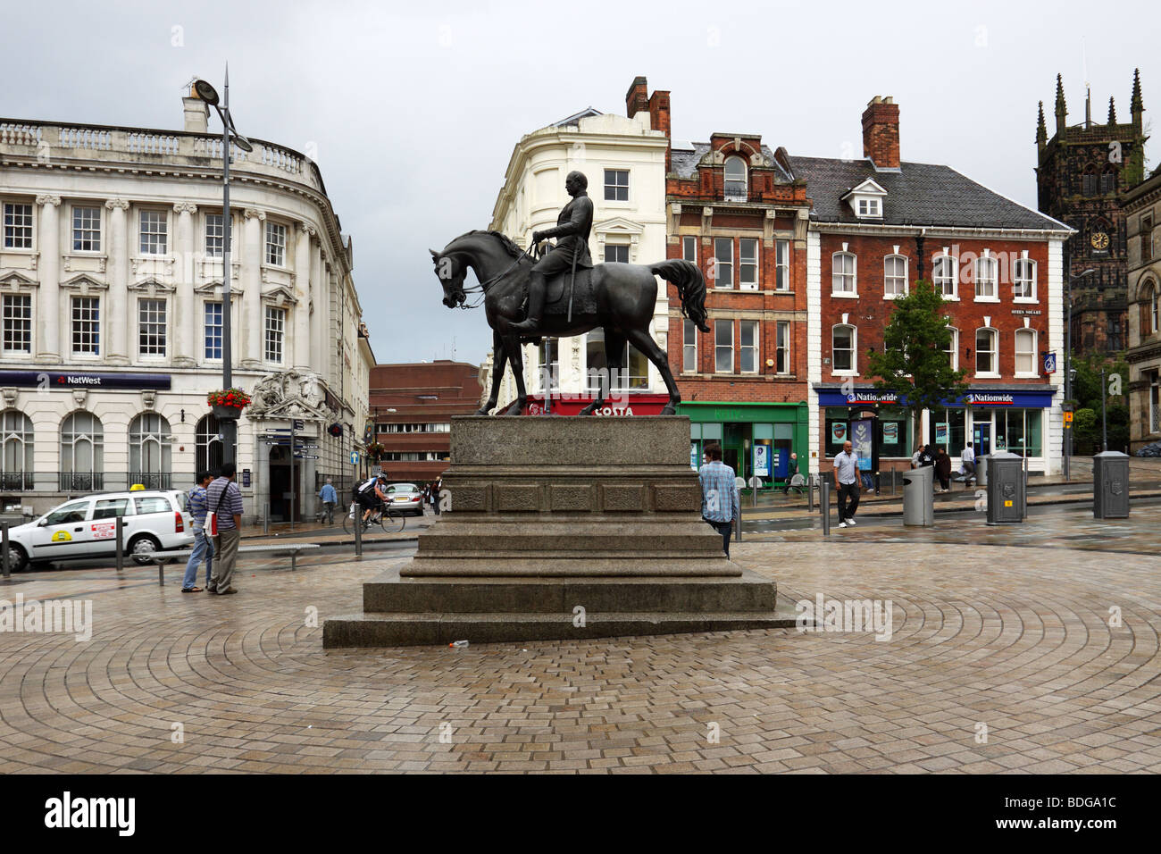 La statua del Principe Alberto il Principe Consorte, Queen Square, Wolverhampton, Regno Unito Foto Stock