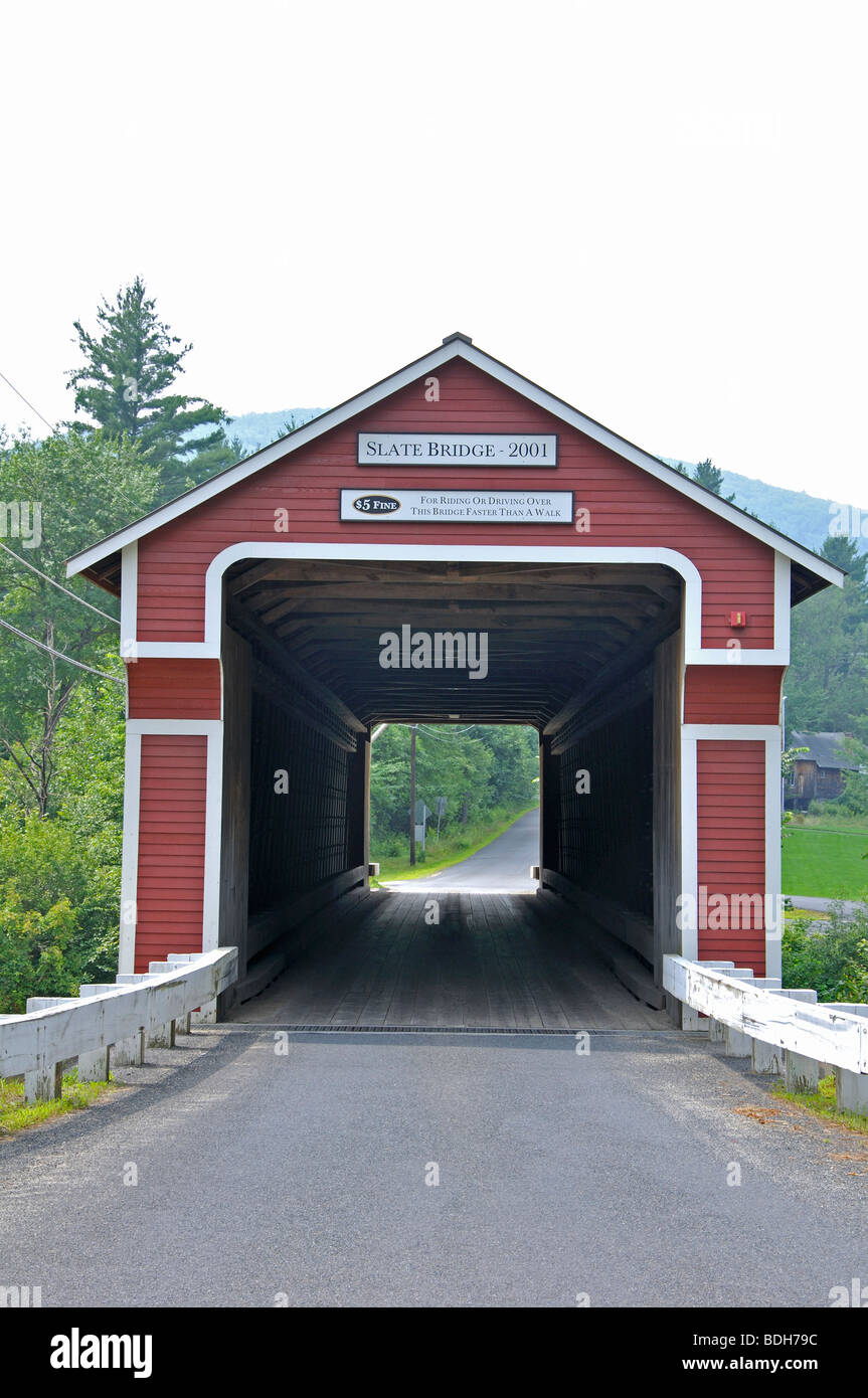 Rosso ponte coperto in New Hampshire, STATI UNITI D'AMERICA Foto Stock