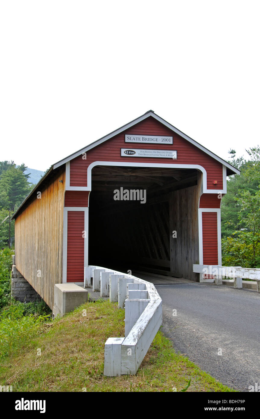 Rosso ponte coperto in New Hampshire, STATI UNITI D'AMERICA Foto Stock