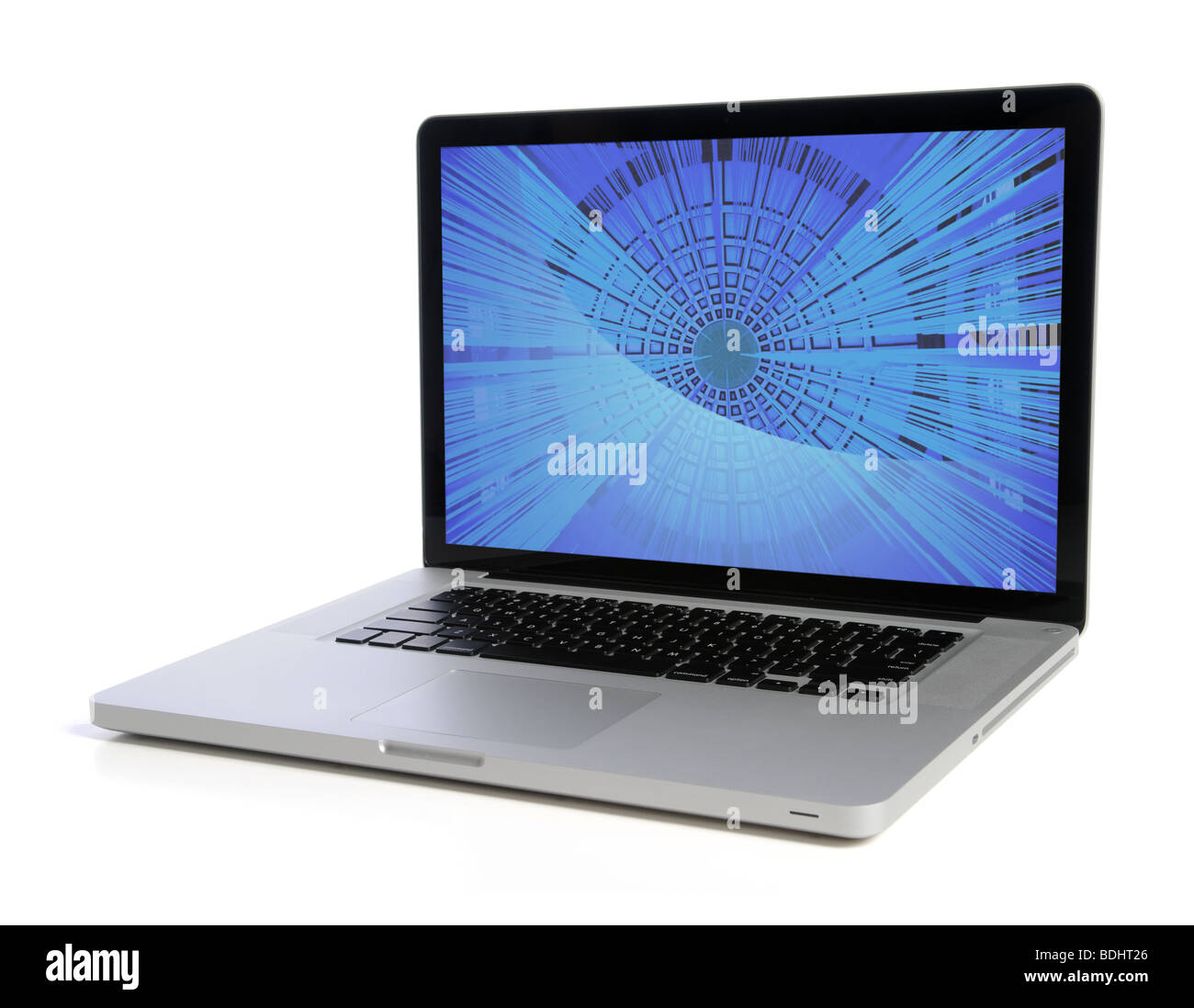 Computer portatile isolato su sfondo bianco Foto Stock