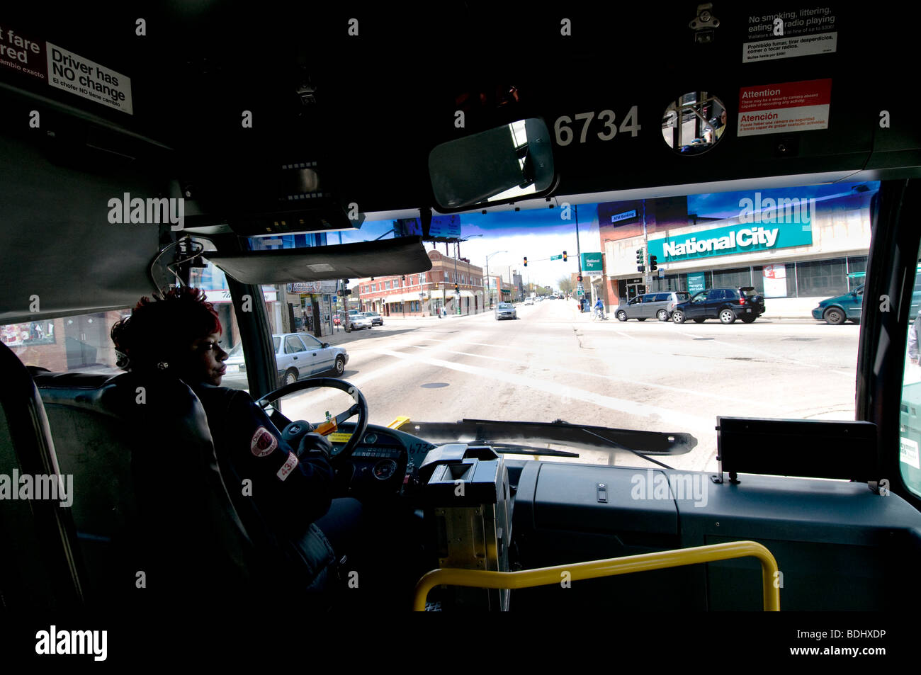 Chicago femmina driver bus Foto Stock