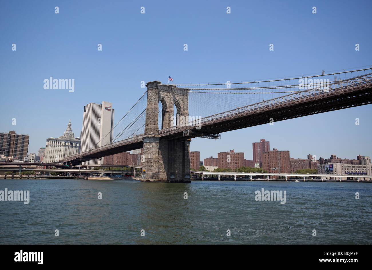 Brooklyn, ponte sul fiume Hudson, New York City, Stati Uniti. Foto Stock