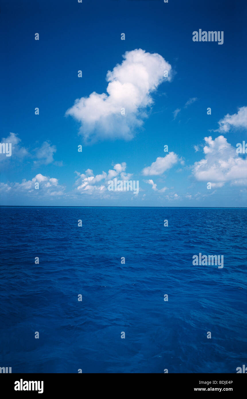 Seascape tropicale, mare e cielo blu Foto Stock