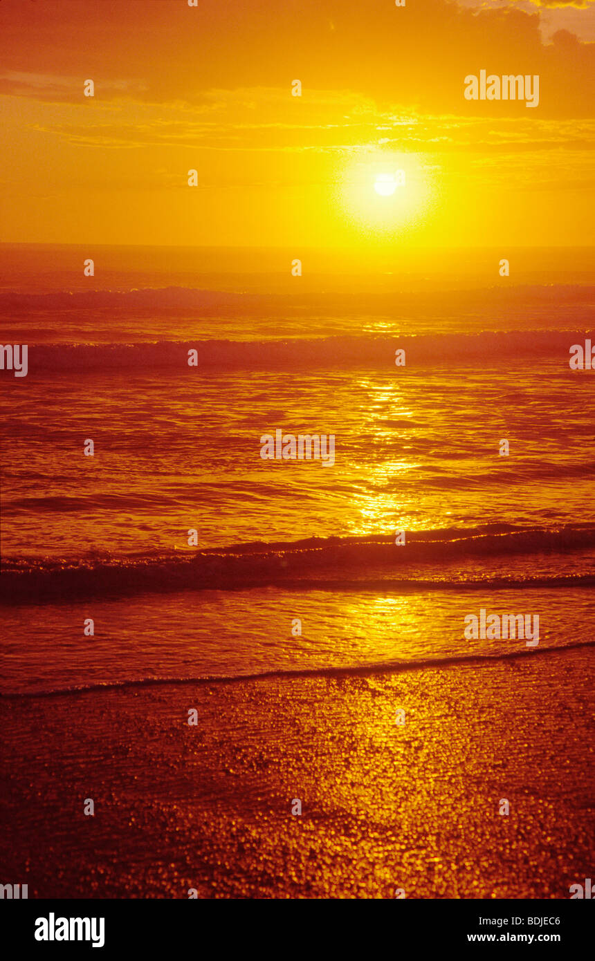 Panorama di mare tramonto Foto Stock