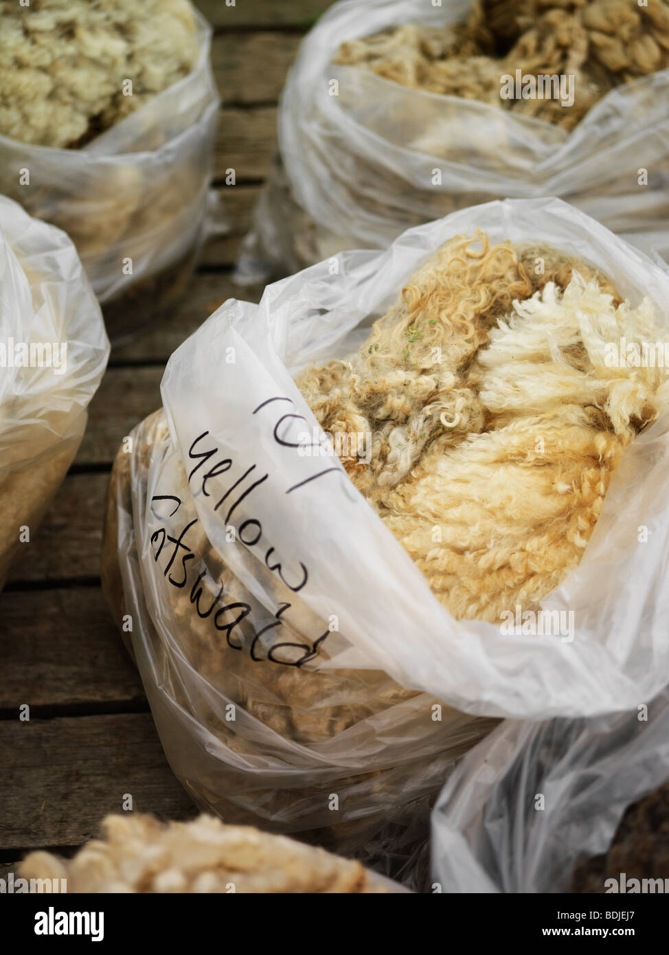 Sacchetti di vello di pecora Foto Stock