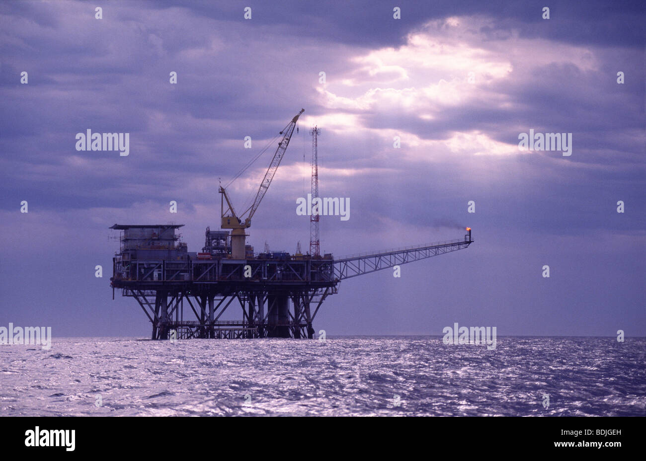 Petrolio & Gas Off-Shore piattaforma di olio Foto Stock