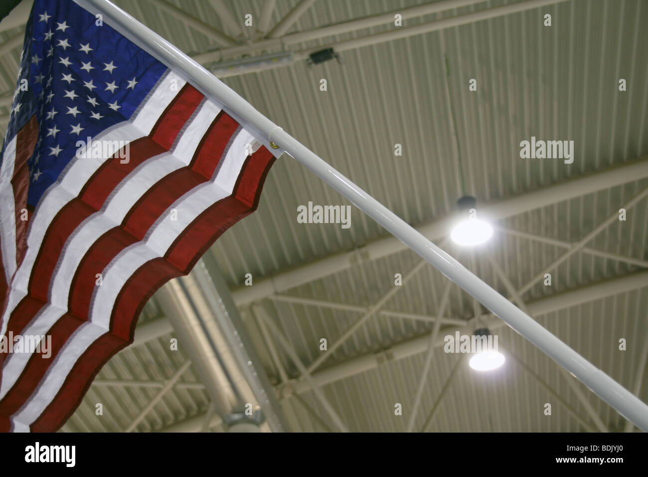 Bandiera americana all'interno di conferenze Centro espositivo Foto Stock