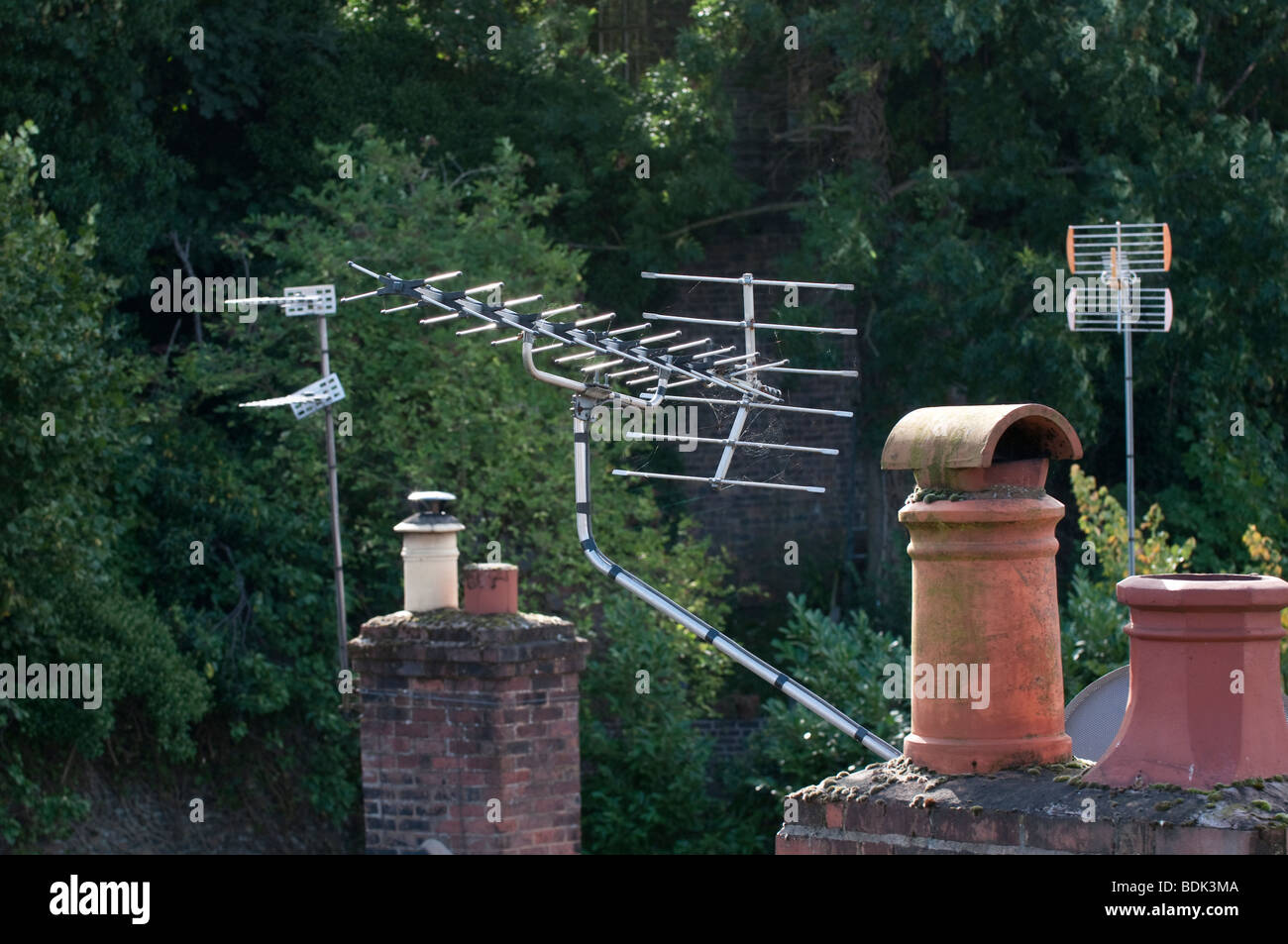 Antenne della televisione in Bridgnorth Shropshire Foto Stock