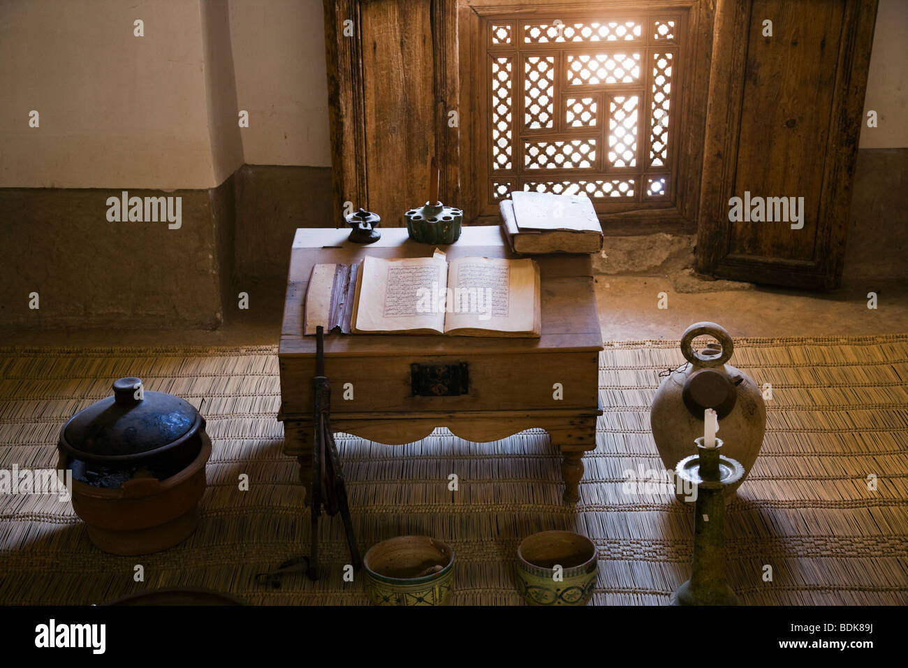 Marrakech, Marocco, Ben Youssef Madrasa Collegio islamico Foto Stock
