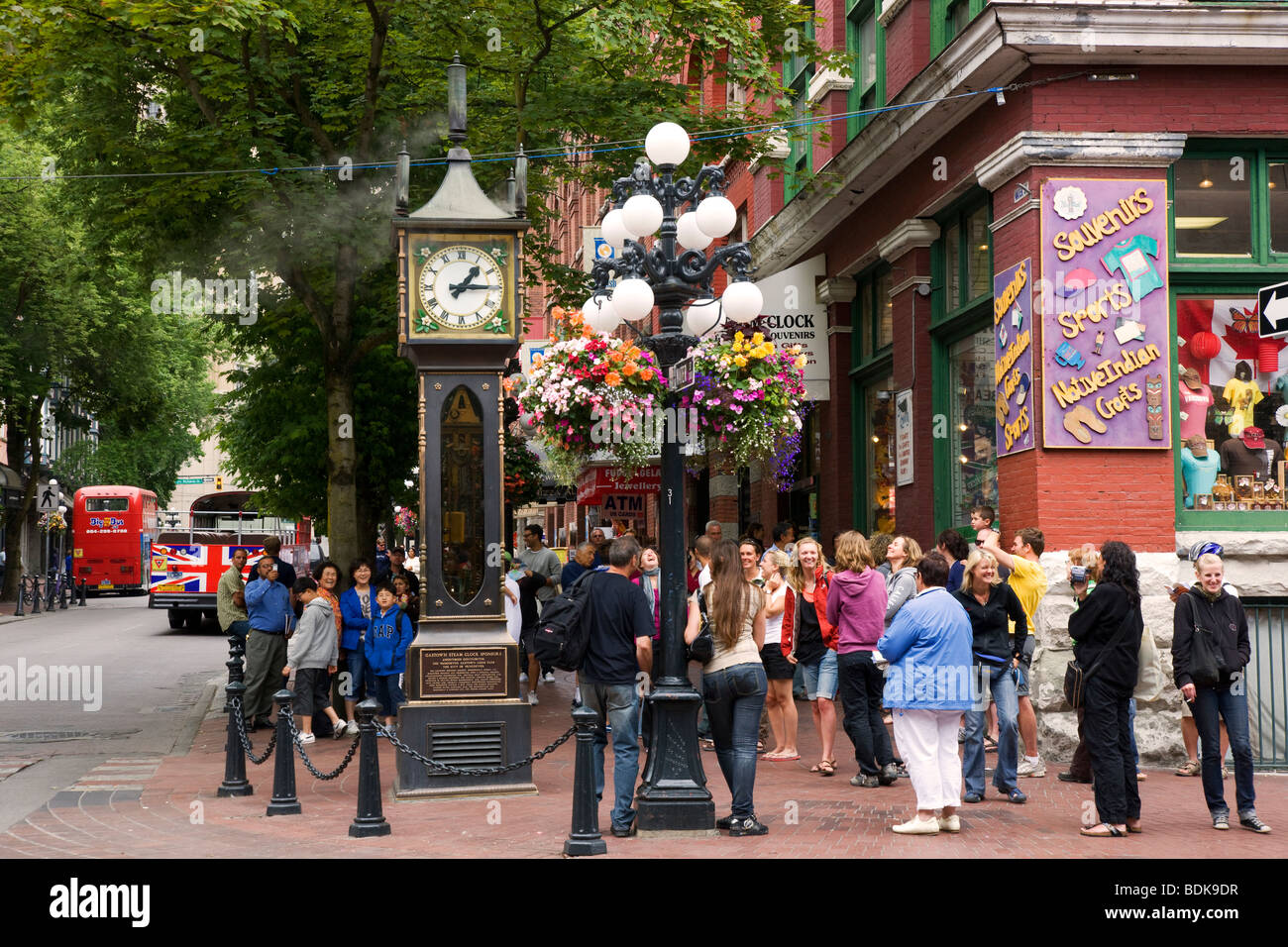 Storico orologio a vapore nel quartiere Gastown, del centro cittadino di Vancouver, British Columbia, Canada. Foto Stock