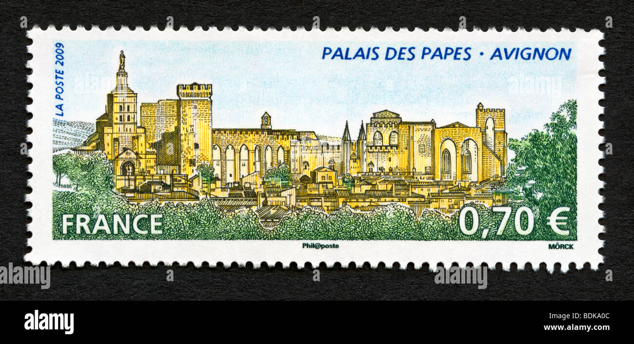 Palazzo papale ad Avignone il francese francobollo Foto Stock