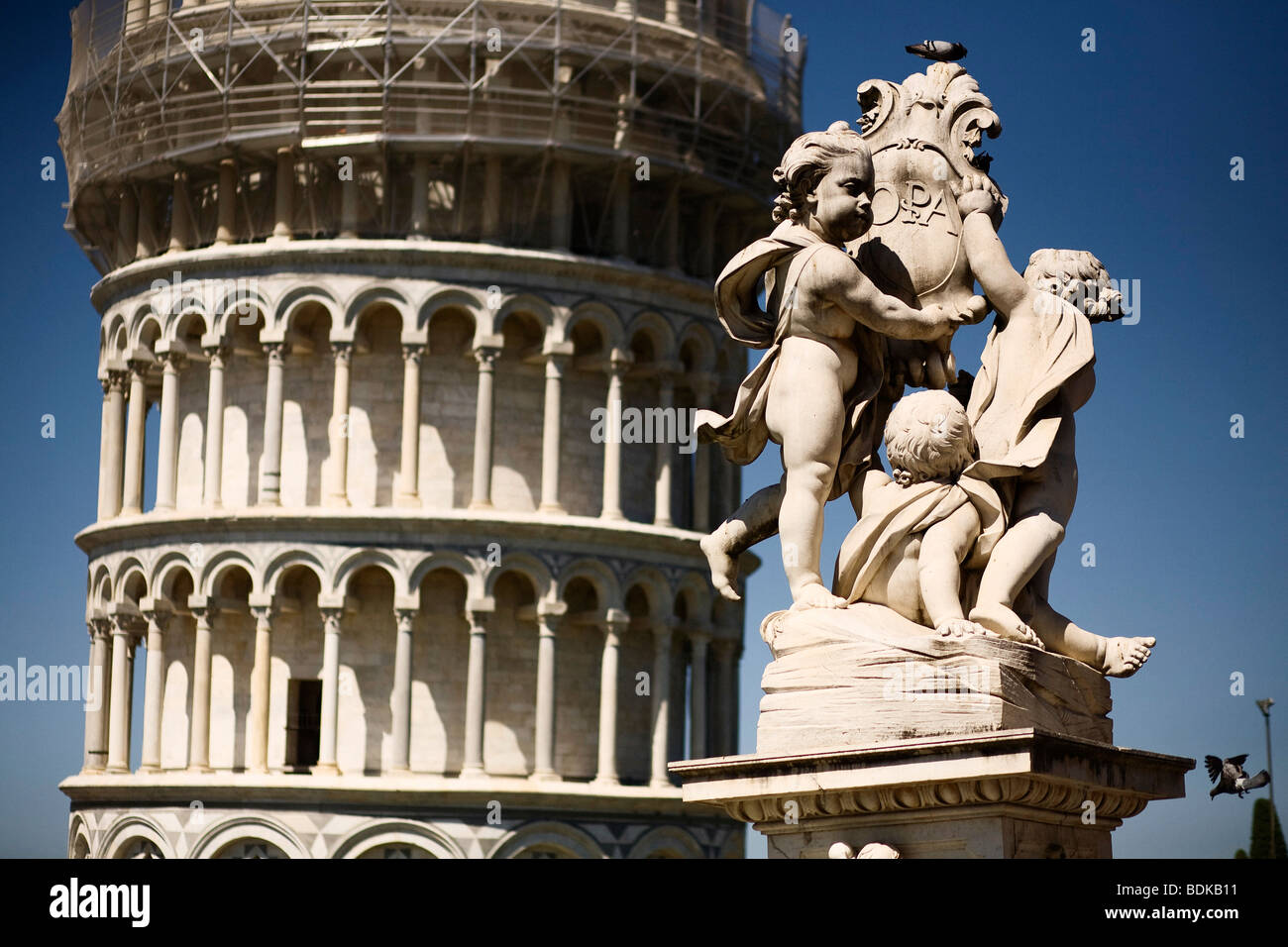 Torre pendente di Pisa, Italia Foto Stock