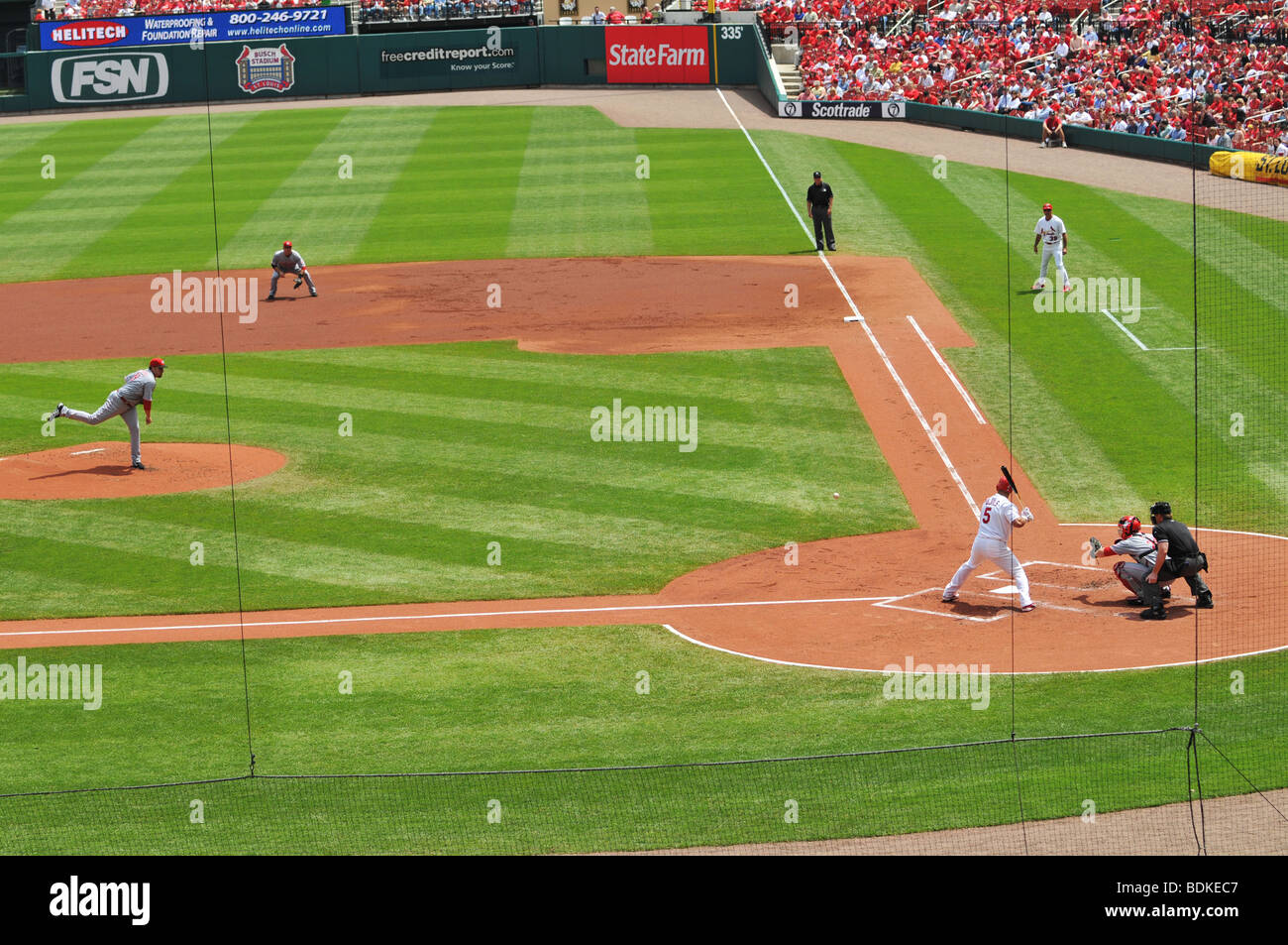 Baseball Al Busch Stadium con Albert Pujols a bat Foto Stock