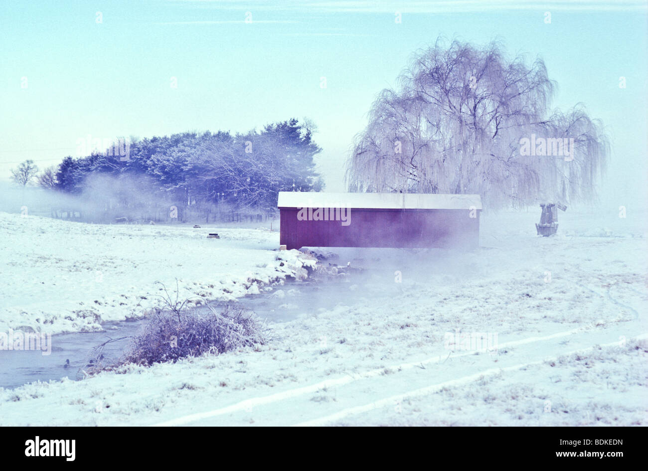 Scenic paesaggio rurale, Lancaster PA inverno Foto Stock