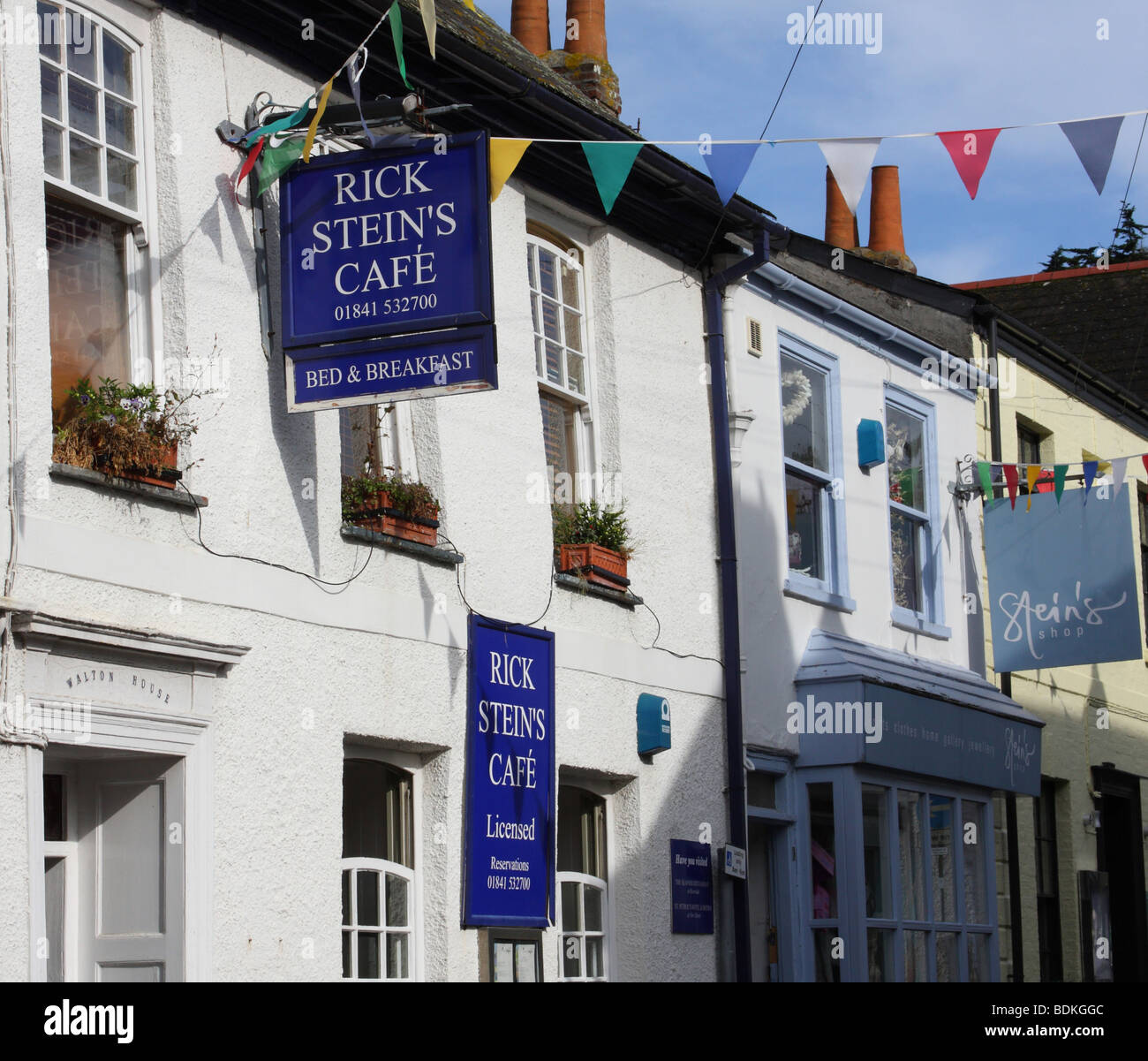 Celebrity chef Rick Stein del ristorante a Padstow, North Cornwall, England, Regno Unito Foto Stock