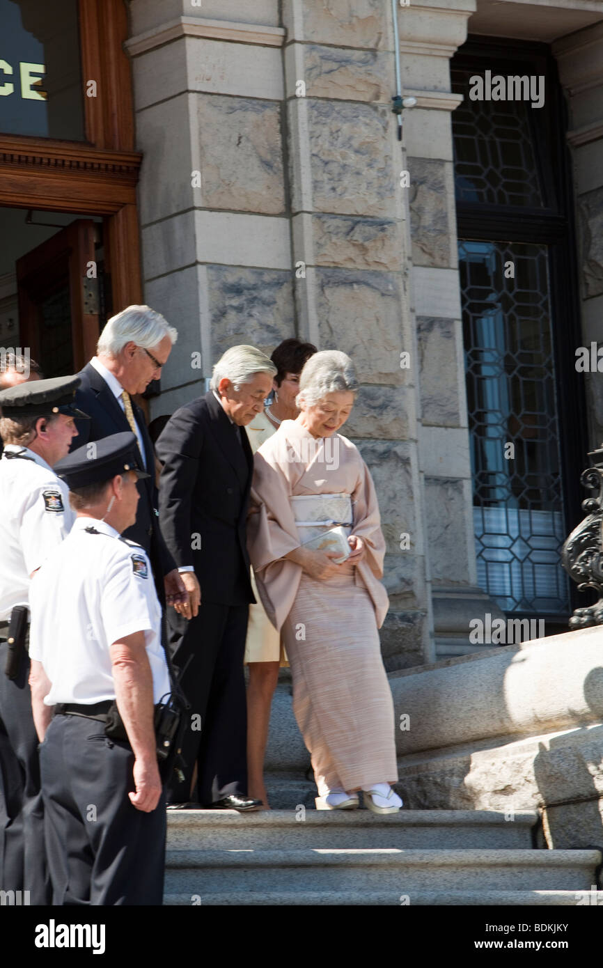 Visita dell Imperatore del Giappone a Victoria, BC, Canada. Luglio 11, 2009. Foto Stock