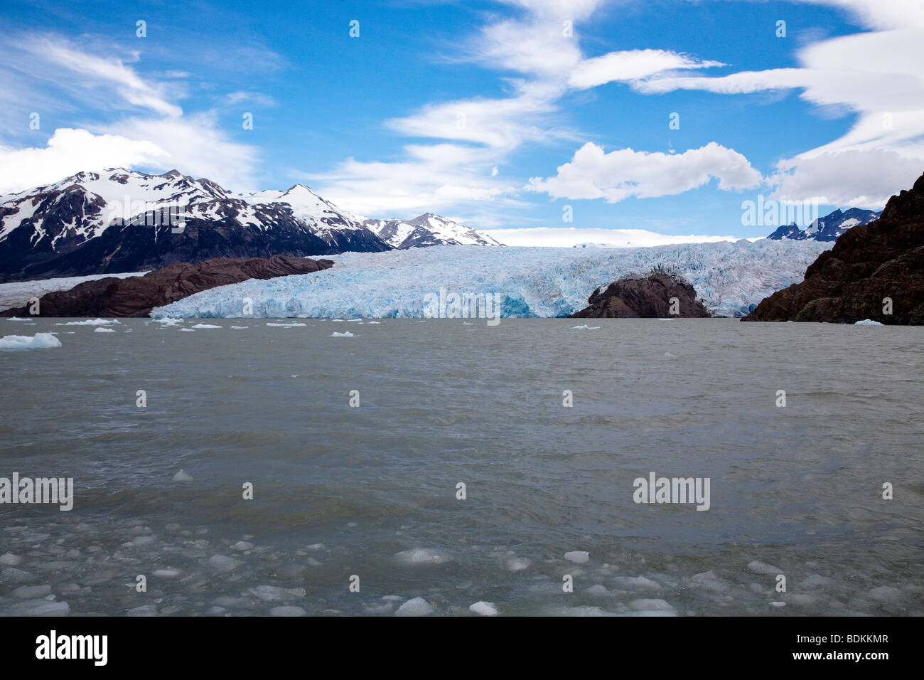 Il ghiacciaio Grey, Lago grigio, Torres del Paine, Cile Foto Stock