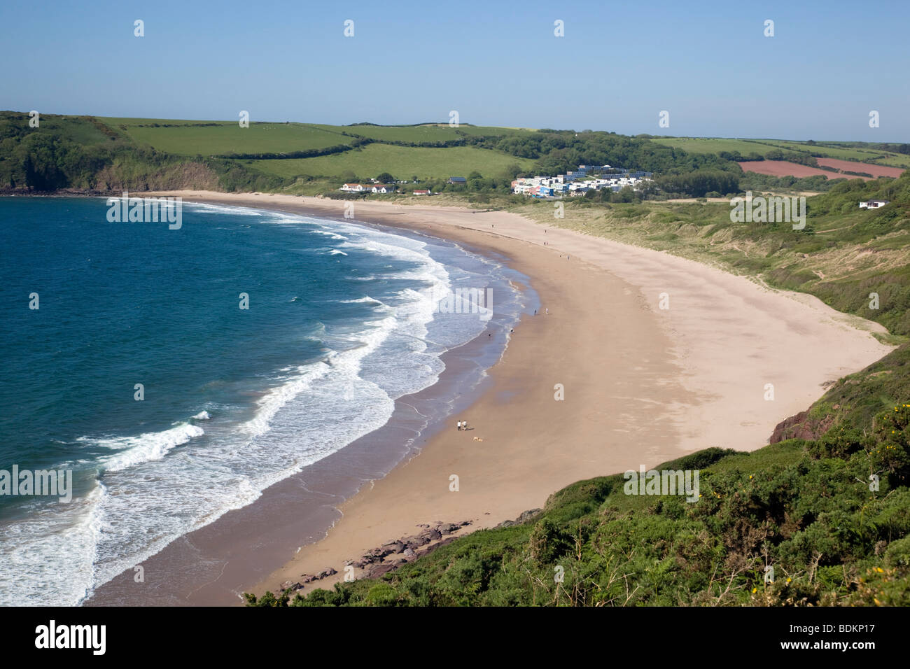 Freshwater East Beach; pembrokeshire Foto Stock