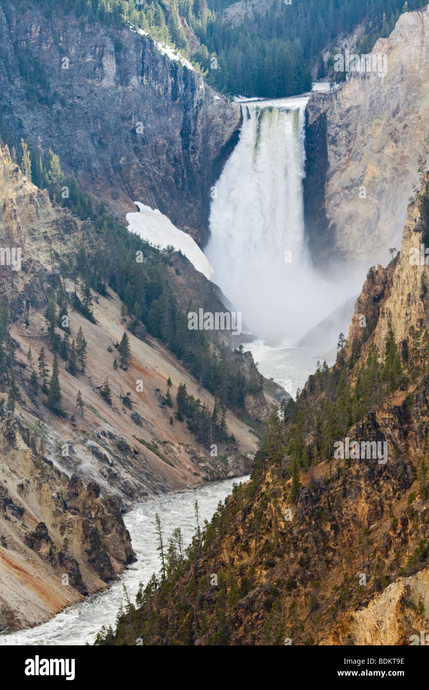 Le cascate Inferiori e il Grand Canyon di Yellowstone River, il Parco Nazionale di Yellowstone, STATI UNITI D'AMERICA Foto Stock