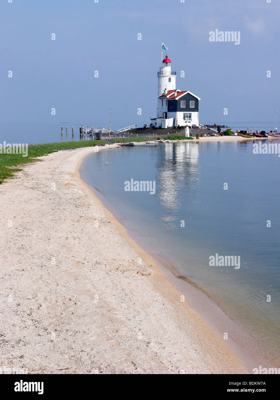 Het Paard van Marken Lighthouse, Marken, North Holland, Paesi Bassi. Foto Stock