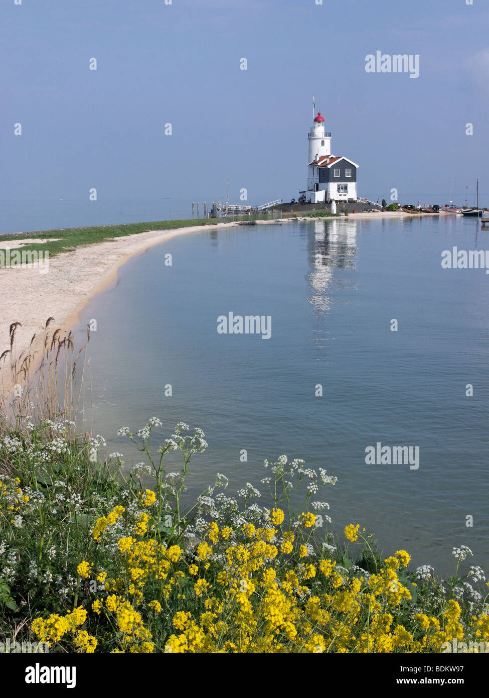 Het Paard van Marken Lighthouse, Marken, North Holland, Paesi Bassi. Foto Stock