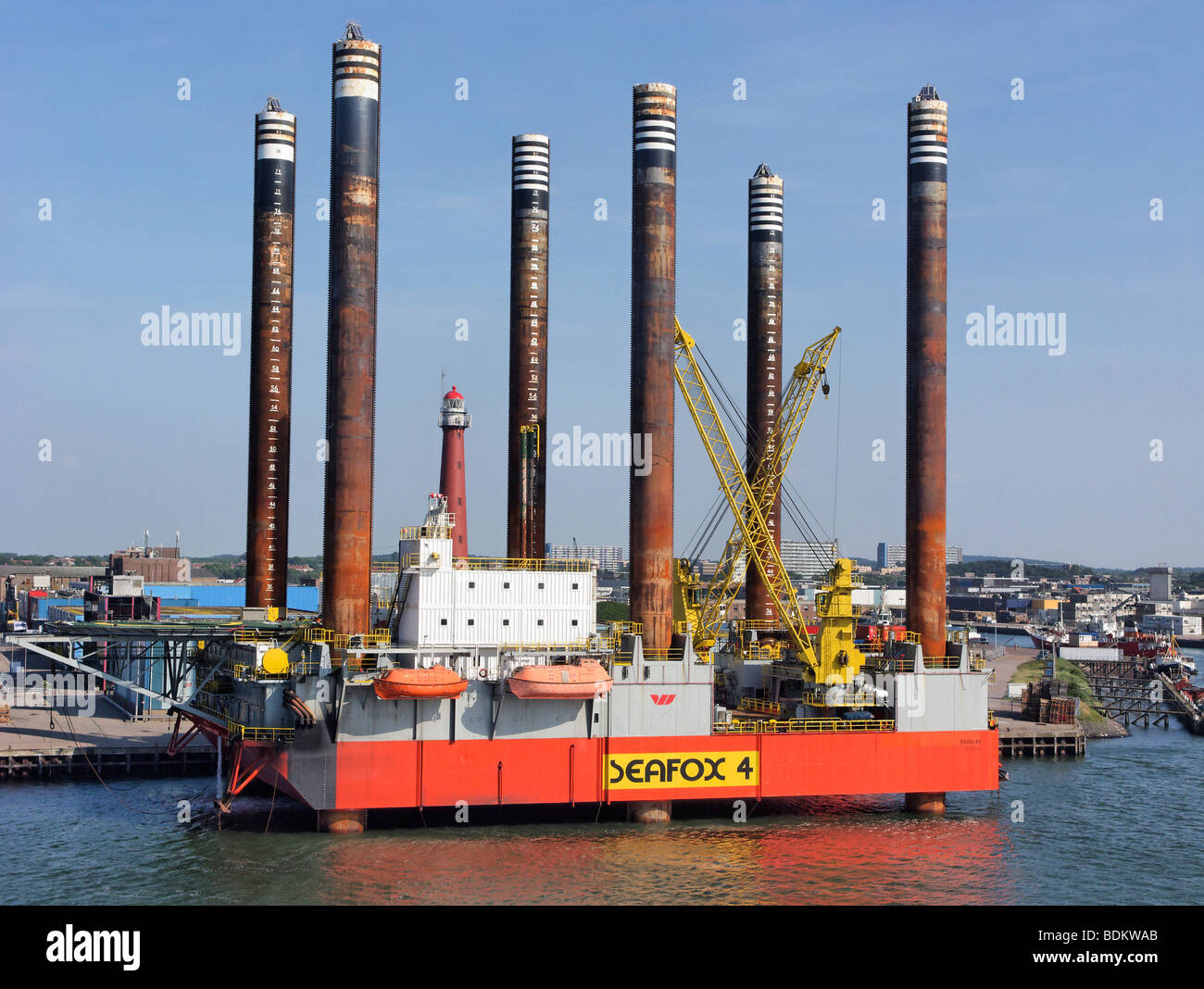 Il Seafox 4 è a sei zampe, self-elevando alloggio, manutenzione e (e) unità di ripresa. Foto Stock