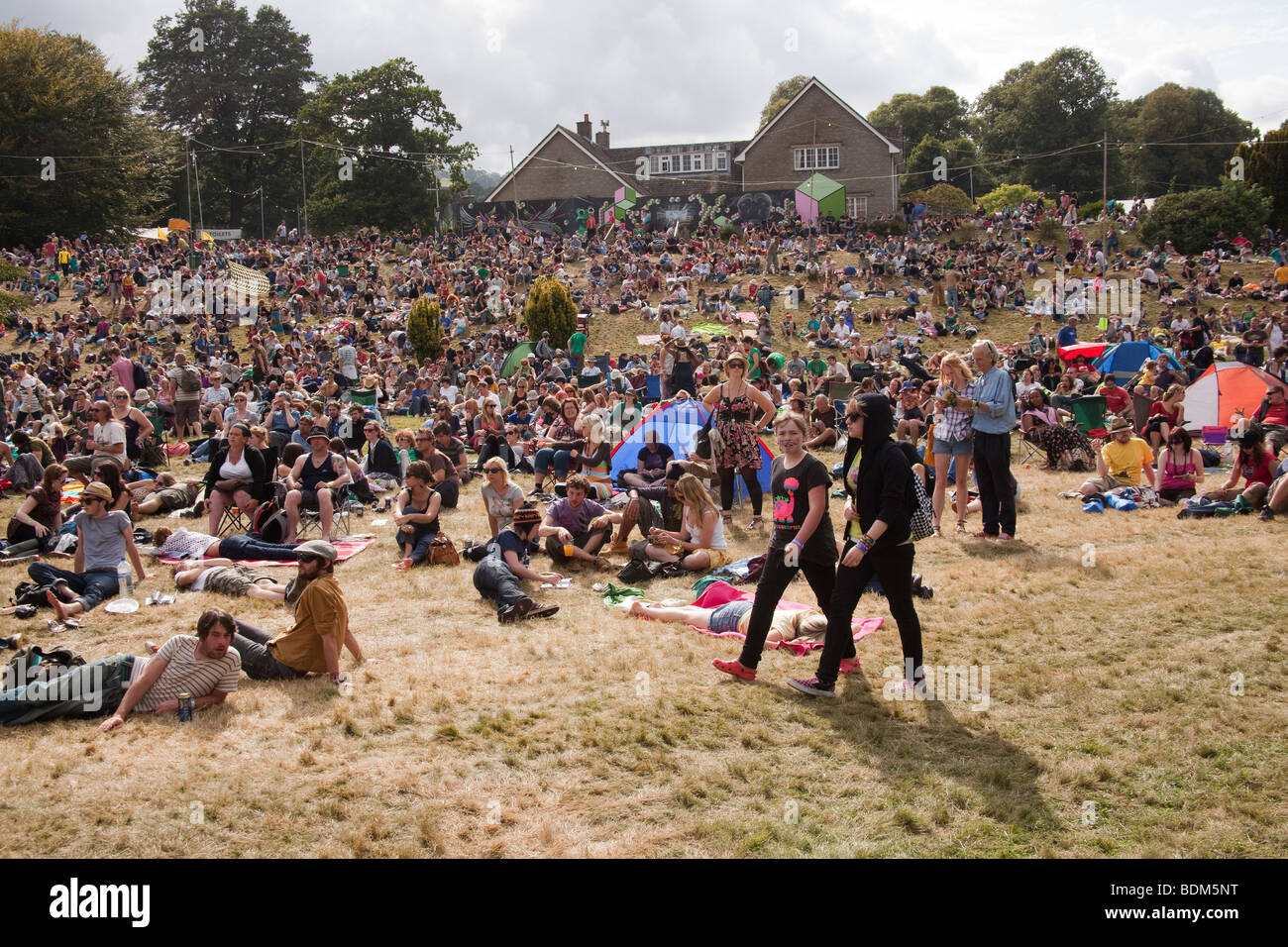 Lo stadio principale arena al Green Man Festival 2009, Glanusk Park, Brecon Galles Foto Stock