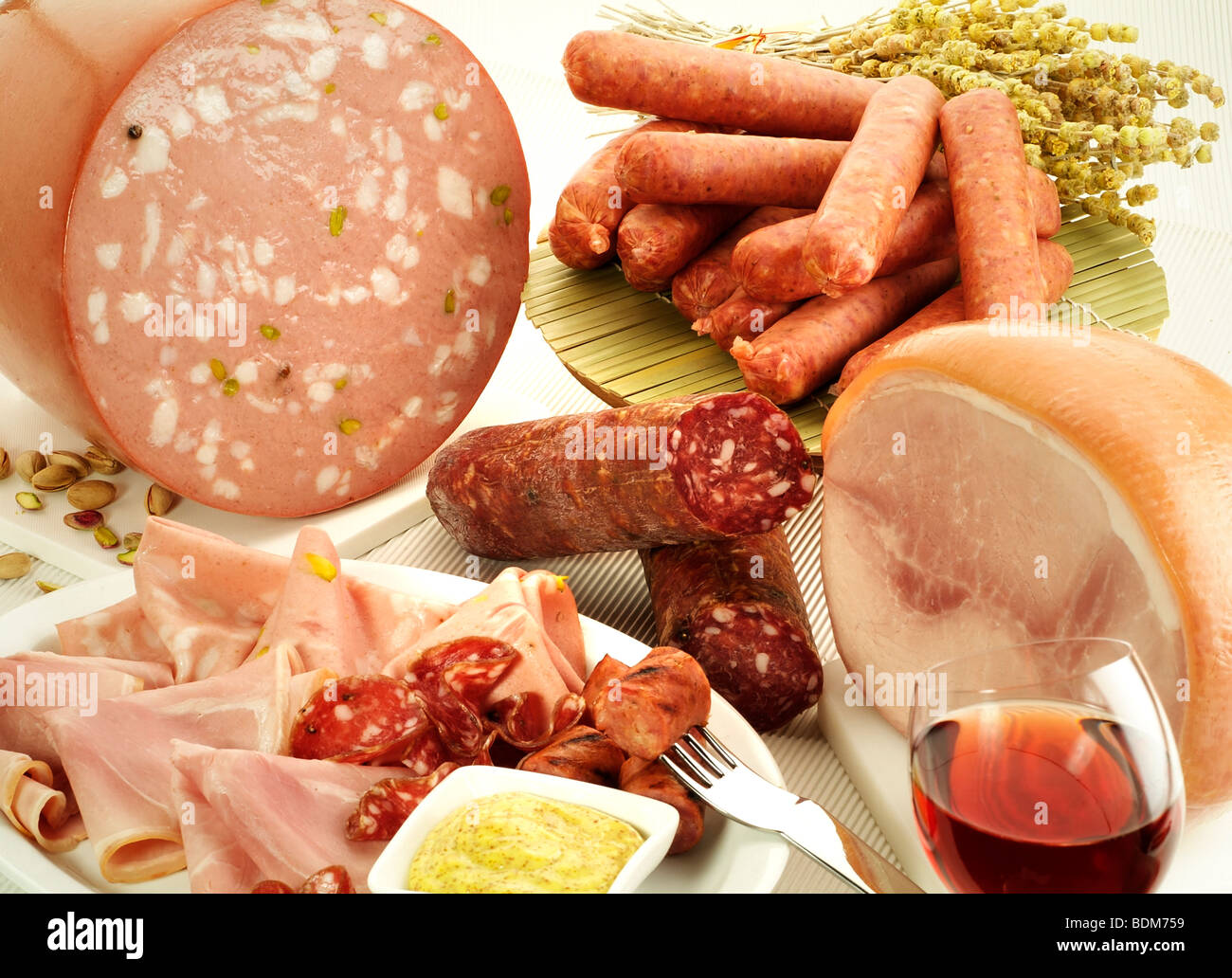 Salumi assortimento Foto Stock