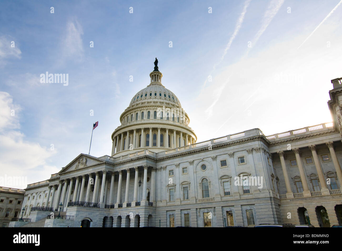 Una vista dell'Oriente passi della United States Capitol Building. Foto Stock