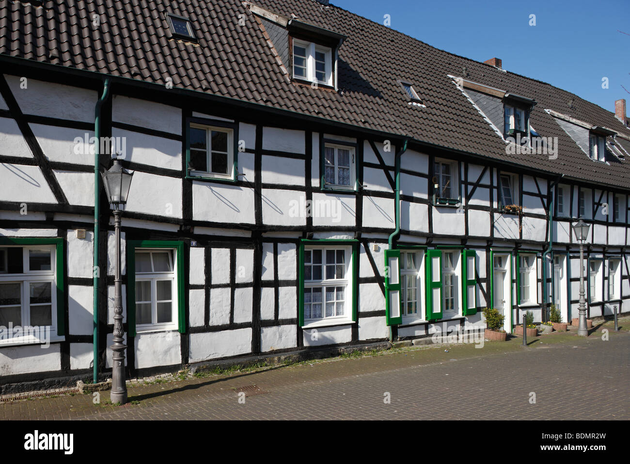 Hagen, Lange Riege im Ortsteil Eilpe, 1665/1666, gilt als älteste Arbeitersiedlung Westfalens Foto Stock
