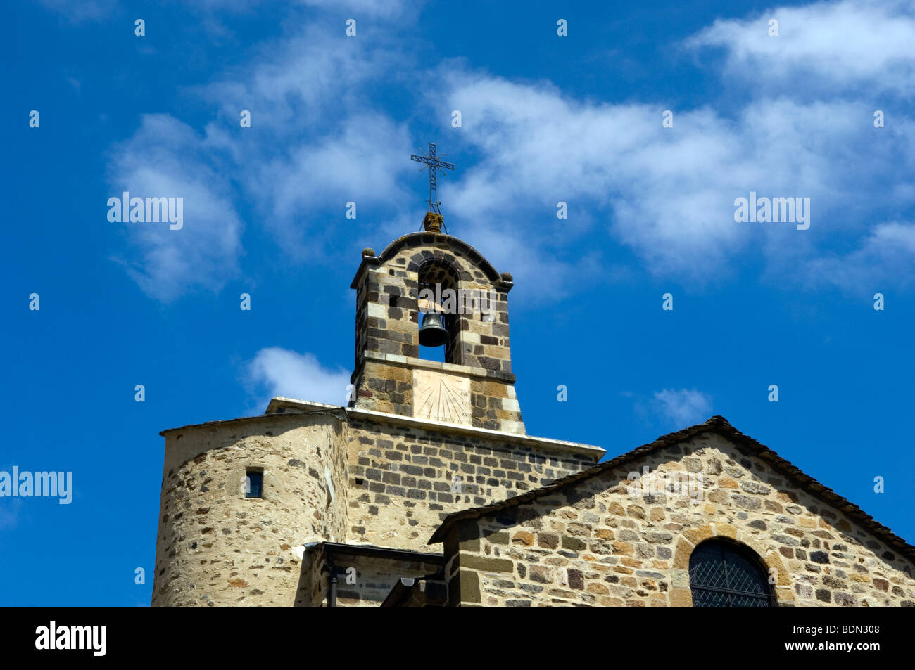 Dettaglio del campanile della chiesa Foto Stock