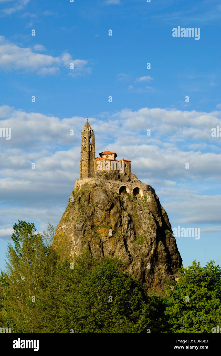 Aiguille Chiesa a Puy, Francia Foto Stock