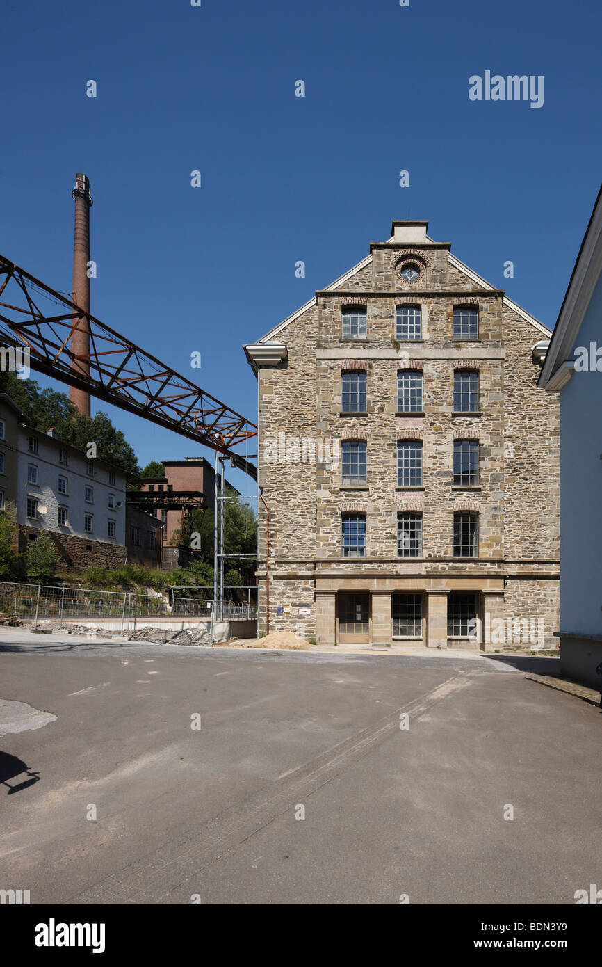 Radevormwald-Dahlerau, 'Textilstadt' Tuchfabrik Wülfing, Hauptgebäude Foto Stock