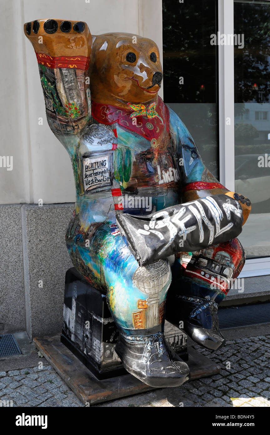Berlin Buddy Bear, distretto Nikolai, capitale Berlino, Germania, Europa Foto Stock